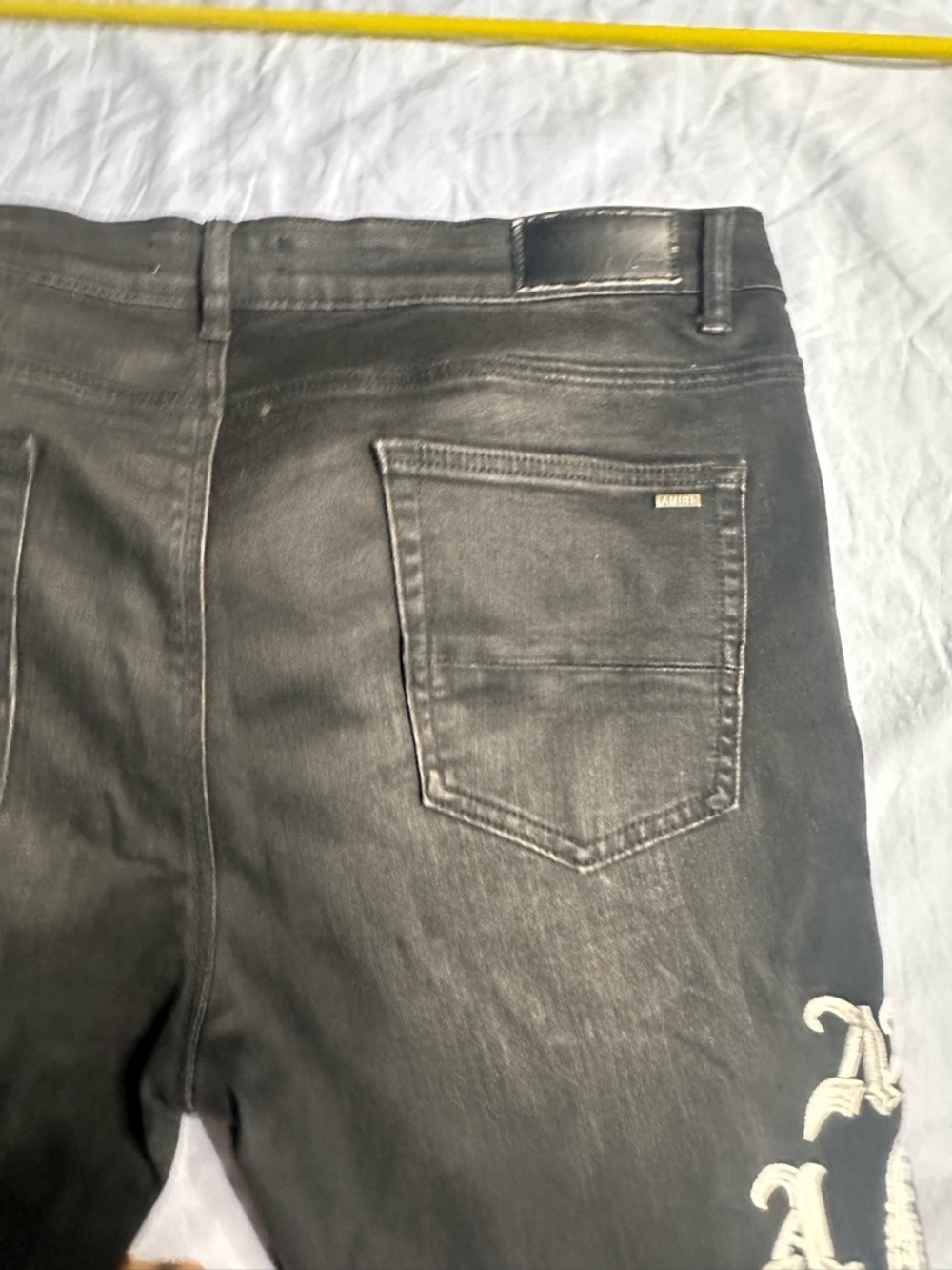AMIRI Black Skinny Jeans with White Graphic Detailing - Men's - Picture 9 of 16